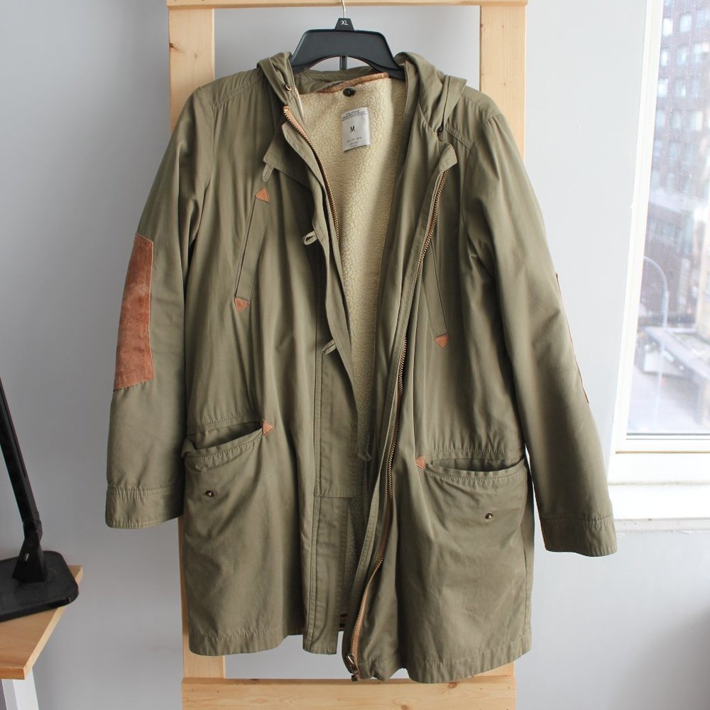 Medium Zara Olive Green Jacket with Elbow Patches